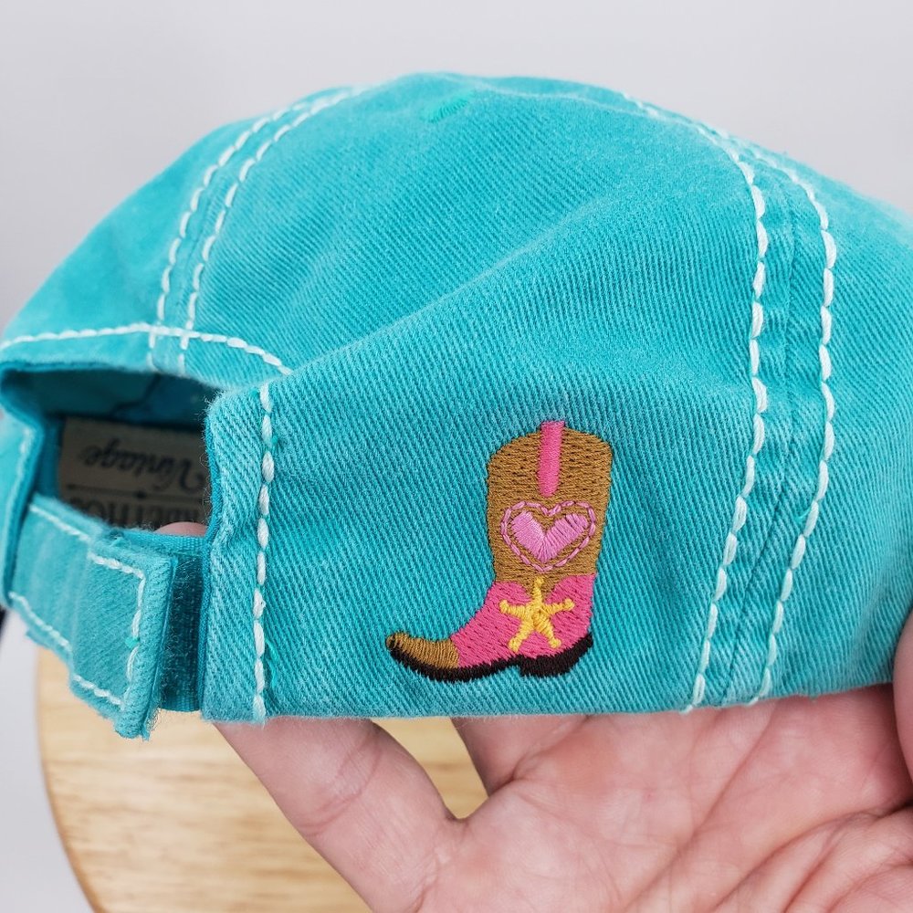 KBETHOS Cowgirl At Heart Distressed Ball Cap Hat - Picture 5 of 6